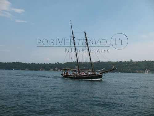 Sailing ship on Garda lake